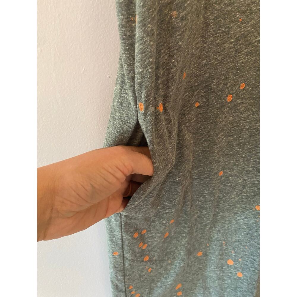 NWT Clare V. Gray Orange Splatter Ruffle Sleeve Knee Length Dress Women's Small - Picture 5 of 12